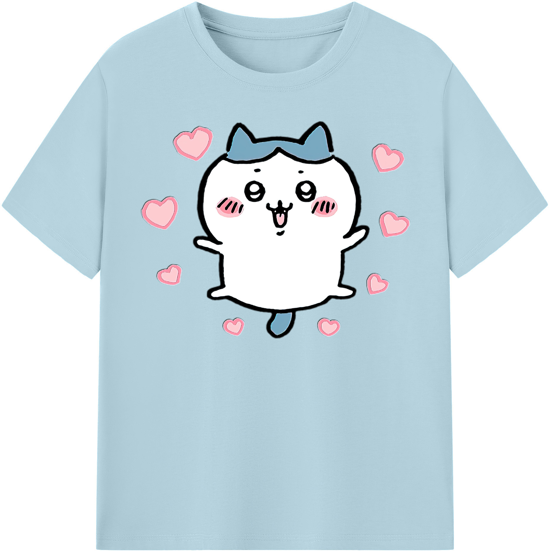 （画像用） ちいかわ ハチワレ Chii-kawa hachiware 綿100％半袖Tシャツ（フロントプリント）